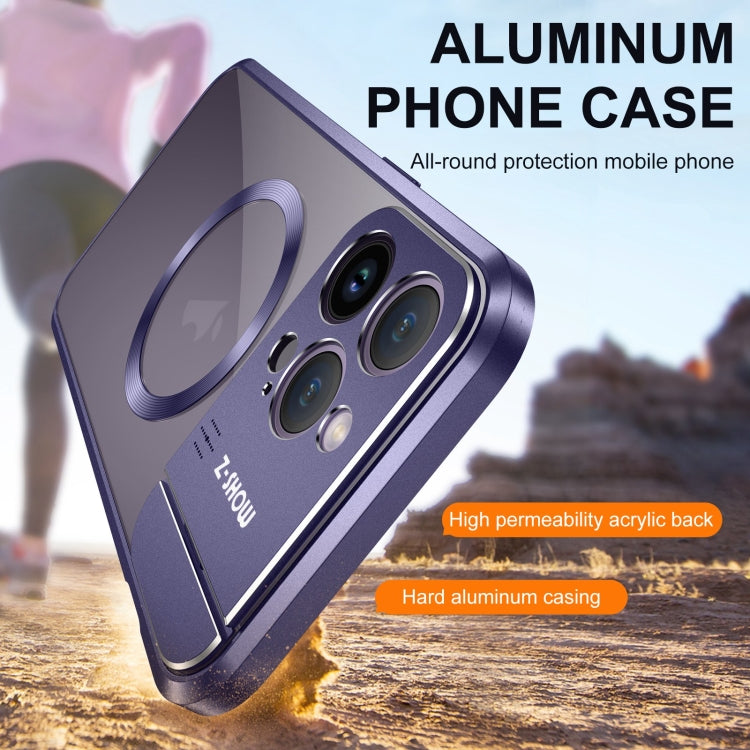 For iPhone 15 Plus Aromatherapy Holder Single-sided MagSafe Magnetic Phone Case(Purple) - iPhone 15 Plus Cases by PMc TechLife | Online Shopping South Africa | PMc TechLife | Buy Now Pay Later Mobicred