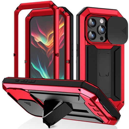 For iPhone 15 Pro Max R-JUST Sliding Camera Life Waterproof Holder Phone Case(Red) - iPhone 15 Pro Max Cases by R-JUST | Online Shopping South Africa | PMC Jewellery