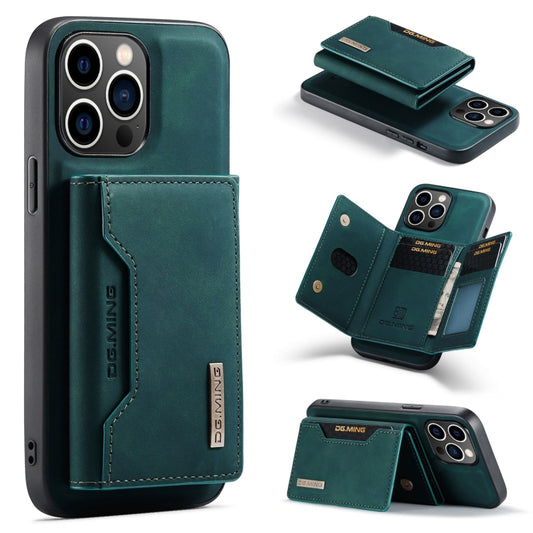 For iPhone 15 Pro DG.MING M2 Series 3-Fold Card Bag Wallet Leather Phone Case(Green) - iPhone 15 Pro Cases by DG.MING | Online Shopping South Africa | PMC Jewellery | Buy Now Pay Later Mobicred