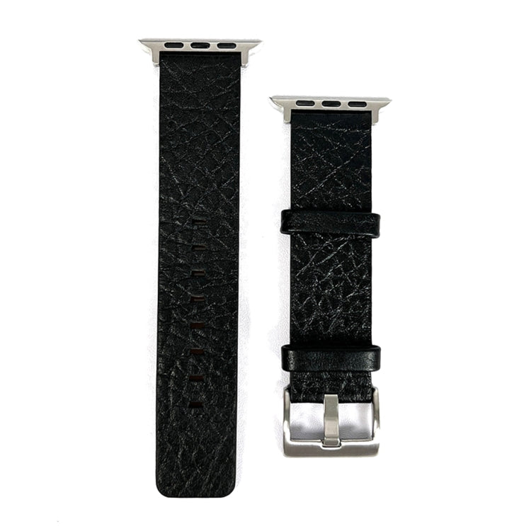 For Apple Watch Ultra 2 49mm Buffalo Leather Watch Band(Black) - Watch Bands by PMC TechLife | Online Shopping South Africa | PMC TechLife | Buy Now Pay Later Mobicred