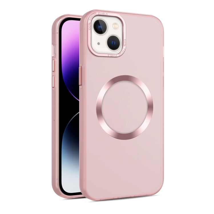 For iPhone 14 CD Texture MagSafe Frosted Translucent Phone Case(Pink) - iPhone 14 Cases by PMC Jewellery | Online Shopping South Africa | PMC Jewellery