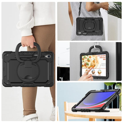 For Samsung Galaxy Tab S9 D Type Silicone Hybrid PC Tablet Case with Handle Holder(Black) - Galaxy Tab S9 Cases by PMC Jewellery | Online Shopping South Africa | PMC Jewellery | Buy Now Pay Later Mobicred