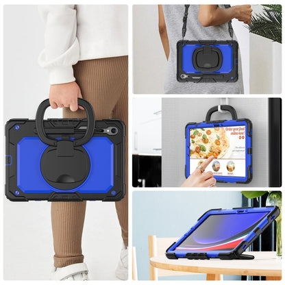 For Samsung Galaxy Tab S9 D Type Silicone Hybrid PC Tablet Case with Handle Holder(Blue PC) - Galaxy Tab S9 Cases by PMC Jewellery | Online Shopping South Africa | PMC Jewellery | Buy Now Pay Later Mobicred