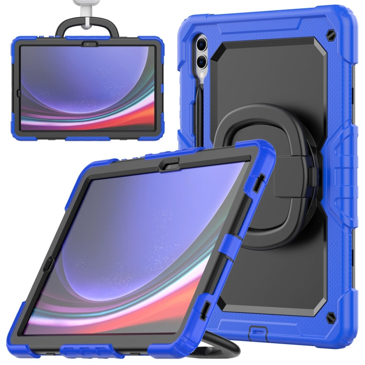 For Samsung Galaxy Tab S9+ / S10+ D Type Silicone Hybrid PC Tablet Case with Handle Holder(Blue) - free shipping - PMC Jewellery - Order now!