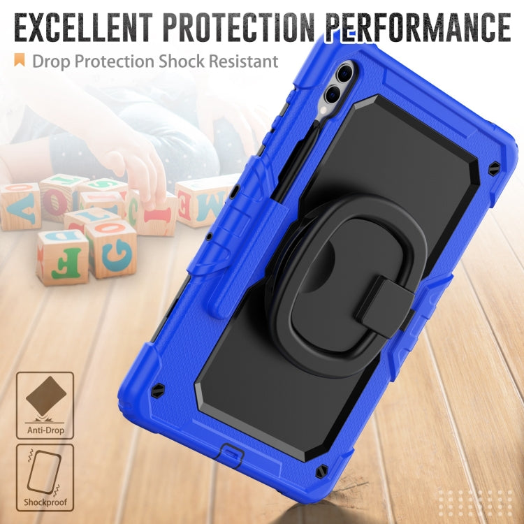 For Samsung Galaxy Tab S9+ / S10+ D Type Silicone Hybrid PC Tablet Case with Handle Holder(Blue) - free shipping - PMC Jewellery - Order now!