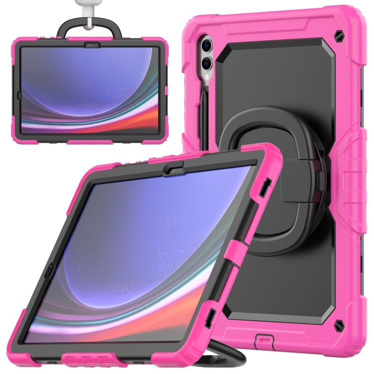 For Samsung Galaxy Tab S9+ / S10+ D Type Silicone Hybrid PC Tablet Case with Handle Holder(Rose Red) - free shipping - PMC Jewellery - Order now!