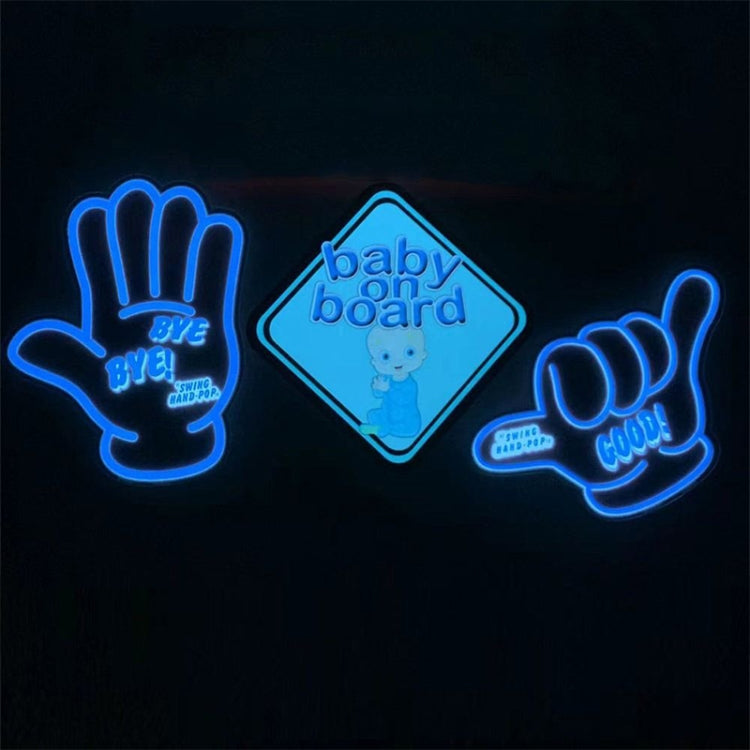 EL Luminous Car Stickers Cold Light Car Stickers Car Luminous Pattern Decoration(BYE BYE) - Decorative Sticker by PMC TechLife | Online Shopping South Africa | PMC TechLife | Buy Now Pay Later Mobicred