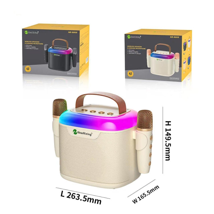 New RiXing NR8805 TWS Portable Smart Bluetooth Speaker with RGB Lighting(Black) - free shipping - PMC Jewellery - Order now!