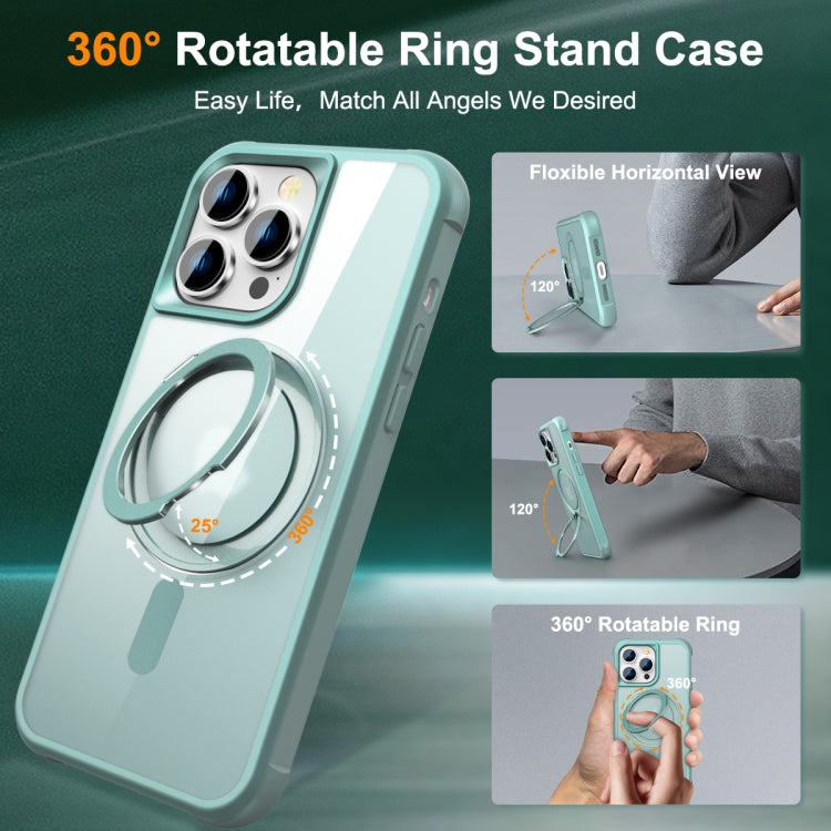 For iPhone 14 Pro Max MagSafe Magnetic Rotating Holder Phone Case(Lake Blue) - iPhone 14 Pro Max Cases by PMC TechLife | Online Shopping South Africa | PMC TechLife