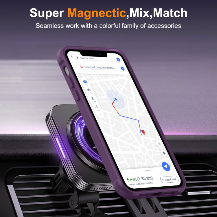 For iPhone 11 Pro Max MagSafe Magnetic Rotating Holder Phone Case(Purple) - iPhone 11 Pro Max Cases by PMC TechLife | Online Shopping South Africa | PMC TechLife