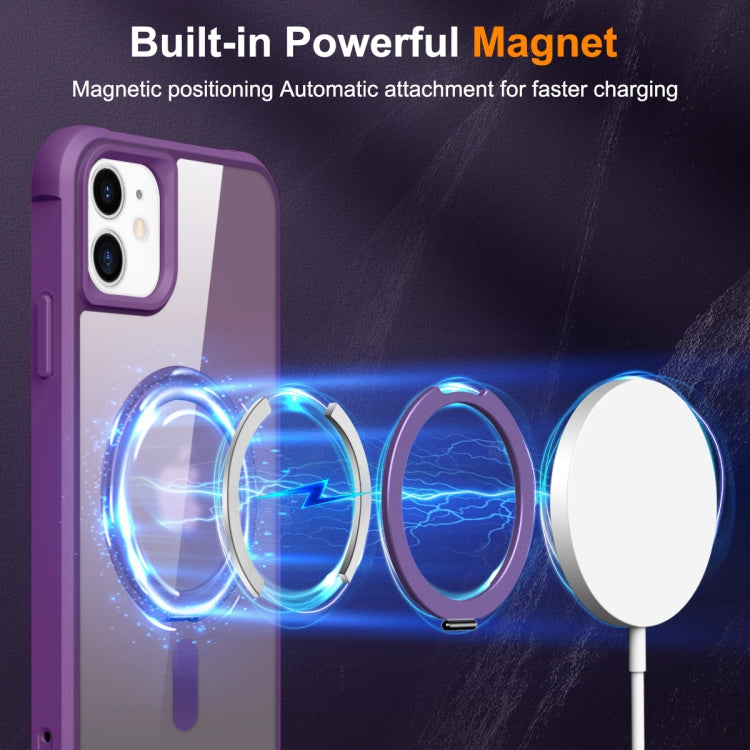 For iPhone 11 MagSafe Magnetic Rotating Holder Phone Case(Purple) - iPhone 11 Cases by PMC TechLife | Online Shopping South Africa | PMC TechLife