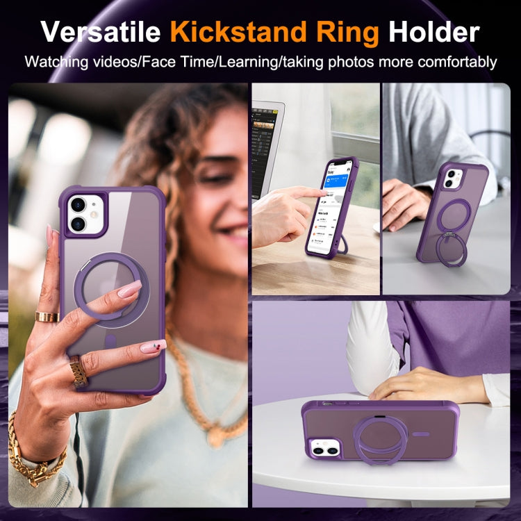 For iPhone 11 MagSafe Magnetic Rotating Holder Phone Case(Purple) - iPhone 11 Cases by PMC TechLife | Online Shopping South Africa | PMC TechLife