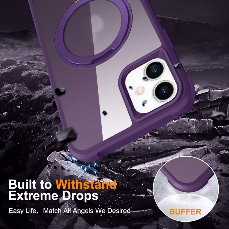For iPhone 11 MagSafe Magnetic Rotating Holder Phone Case(Purple) - iPhone 11 Cases by PMC TechLife | Online Shopping South Africa | PMC TechLife