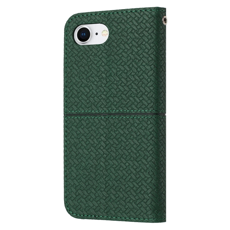 For iPhone SE 2024 Woven Texture Stitching Magnetic Leather Phone Case(Green) - More iPhone Cases by PMC Jewellery | Online Shopping South Africa | PMC Jewellery | Buy Now Pay Later Mobicred