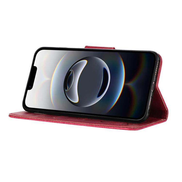 For iPhone 16e Butterfly Embossed Flip Leather Phone Case(Red) - iPhone 16e Cases by PMC TechLife | Online Shopping South Africa | PMC TechLife | Buy Now Pay Later Mobicred