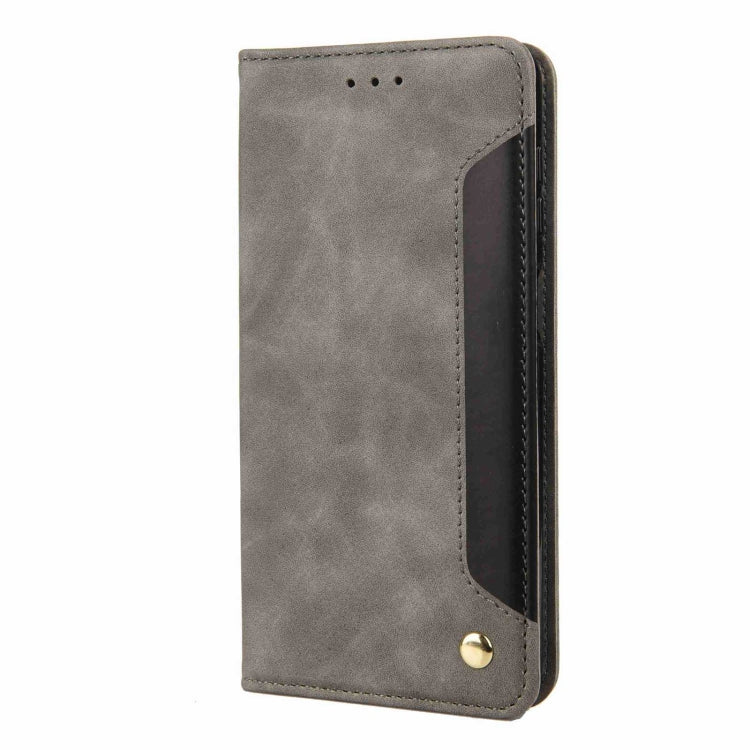 For iPhone 16 Pro Max Skin Feel Splicing Leather Phone Case(Grey) - iPhone 16 Pro Max Cases by PMC TechLife | Online Shopping South Africa | PMC TechLife | Buy Now Pay Later Mobicred