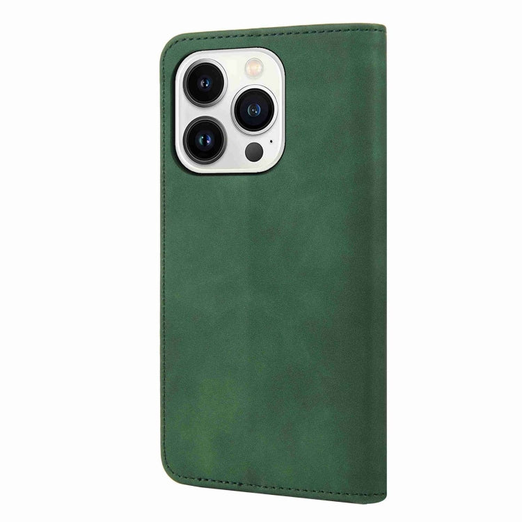 For iPhone 16 Pro Skin Feel Splicing Leather Phone Case(Green) - iPhone 16 Pro Cases by PMC Jewellery | Online Shopping South Africa | PMC Jewellery | Buy Now Pay Later Mobicred