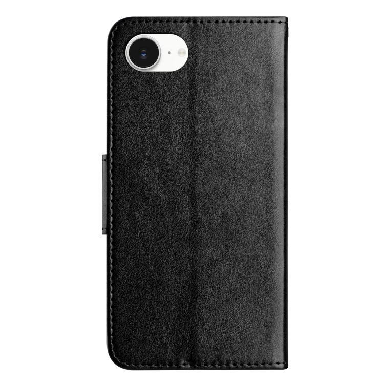 For iPhone 16e Butterfly Flower Pattern Flip Leather Phone Case(Black) - iPhone 16e Cases by PMC TechLife | Online Shopping South Africa | PMC TechLife | Buy Now Pay Later Mobicred