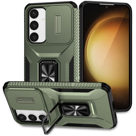 For Samsung Galaxy S24 5G / S25 5G Sliding Camshield Holder Phone Case(Alpine Green) - Galaxy S24 5G Cases by PMC Jewellery | Online Shopping South Africa | PMC Jewellery | Buy Now Pay Later Mobicred