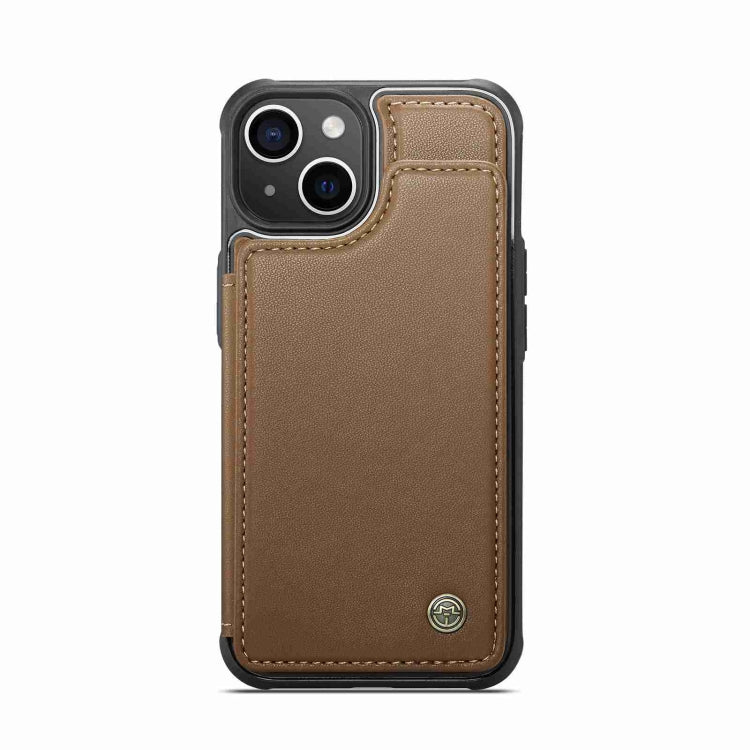 For iPhone 15 CaseMe C22 Card Slots Holder RFID Anti-theft Phone Case(Brown) - iPhone 15 Pro Cases by CaseMe | Online Shopping South Africa | PMC Jewellery | Buy Now Pay Later Mobicred