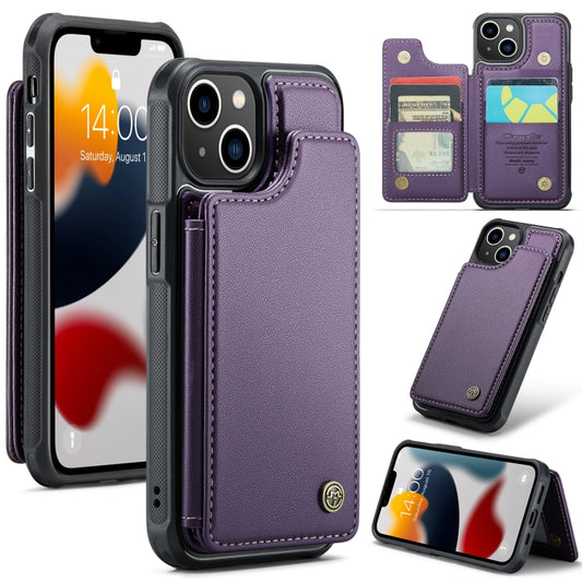 For iPhone 13 CaseMe C22 Card Slots Holder RFID Anti-theft Phone Case(Purple) - iPhone 13 Cases by CaseMe | Online Shopping South Africa | PMC Jewellery | Buy Now Pay Later Mobicred