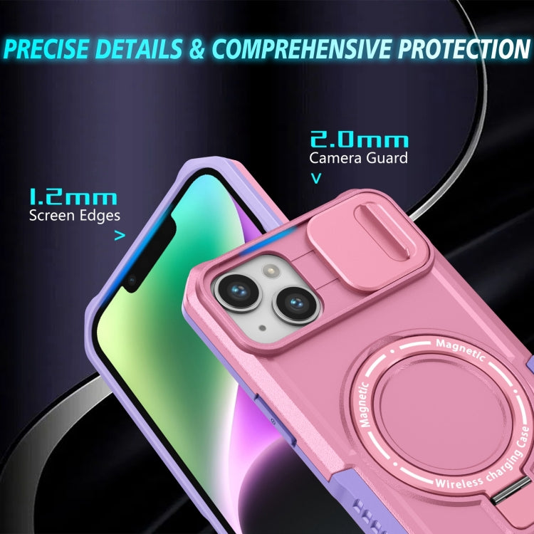 For iPhone 15 Plus Sliding Camshield Magsafe Holder TPU Hybrid PC Phone Case(Purple Pink) - iPhone 15 Plus Cases by PMC Jewellery | Online Shopping South Africa | PMC Jewellery