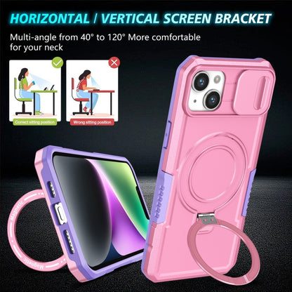 For iPhone 15 Plus Sliding Camshield Magsafe Holder TPU Hybrid PC Phone Case(Purple Pink) - iPhone 15 Plus Cases by PMC Jewellery | Online Shopping South Africa | PMC Jewellery