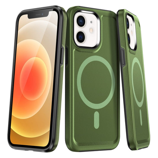 For iPhone 12 Shield Armor MagSafe TPU Hybrid PC Phone Case(Grass Green) - iPhone 12 / 12 Pro Cases by PMC Jewellery | Online Shopping South Africa | PMC Jewellery