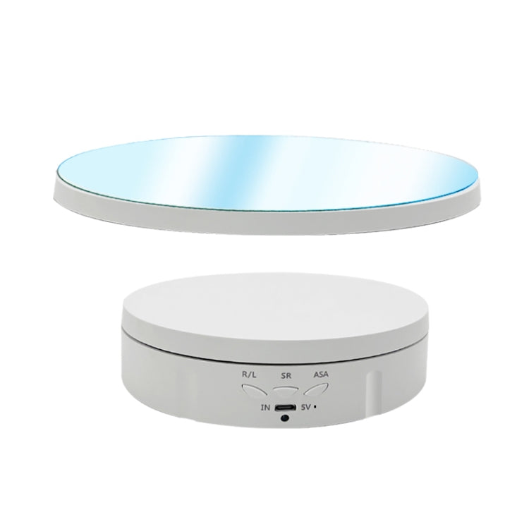 22cm Mirror Electric Rotating Display Stand Live Video Shooting Props Turntable Regular Version(White) - free shipping - PMC TechLife - Order now!