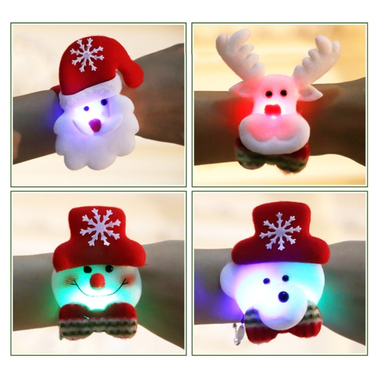 Santa Style Flash Light Merry Christmas Slap Pat Circle Wristband(Sequins Light Snowman) - Christmas Wearable Decoration by PMC Jewellery | Online Shopping South Africa | PMC Jewellery | Buy Now Pay Later Mobicred