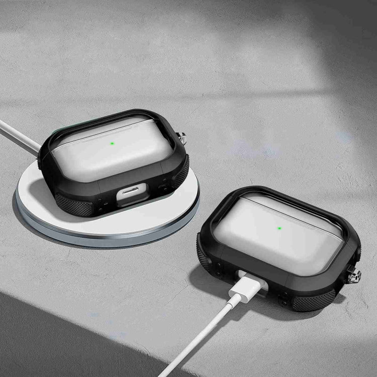 For AirPods 2 / 1 Thunder Transparent Armor Wireless Earphones Protective Case(Brown) - For AirPods 1/2 by PMC Jewellery | Online Shopping South Africa | PMC Jewellery | Buy Now Pay Later Mobicred