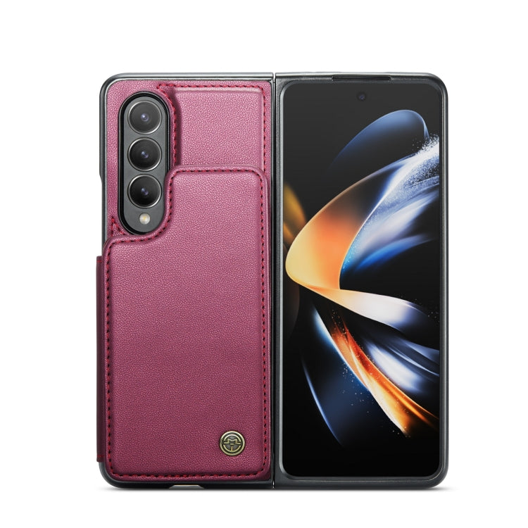 For Samsung Galaxy Z Fold4 5G CaseMe C22 PC+TPU Business Style RFID Anti-theft Leather Phone Case(Wine Red) - Galaxy Z Fold4 5G Cases by CaseMe | Online Shopping South Africa | PMC Jewellery | Buy Now Pay Later Mobicred