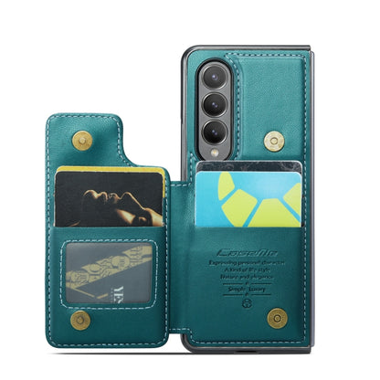 For Samsung Galaxy Z Fold3 5G CaseMe C22 PC+TPU Business Style RFID Anti-theft Leather Phone Case(Blue Green) - Galaxy Phone Cases by CaseMe | Online Shopping South Africa | PMC Jewellery | Buy Now Pay Later Mobicred