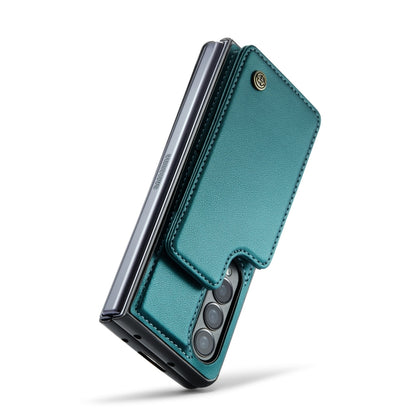 For Samsung Galaxy Z Fold3 5G CaseMe C22 PC+TPU Business Style RFID Anti-theft Leather Phone Case(Blue Green) - Galaxy Phone Cases by CaseMe | Online Shopping South Africa | PMC Jewellery | Buy Now Pay Later Mobicred