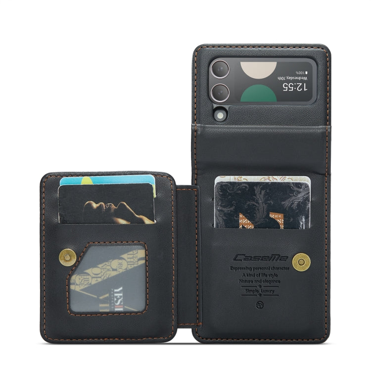 For Samsung Galaxy Z Flip4 5G CaseMe C22 PC+TPU Business Style RFID Anti-theft Leather Phone Case(Black) - Galaxy Z Flip4 5G Cases by CaseMe | Online Shopping South Africa | PMC Jewellery | Buy Now Pay Later Mobicred