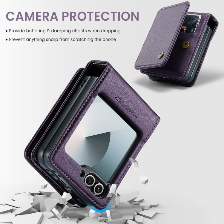 For Samsung Galaxy Z Flip6 5G CaseMe C22 PC+TPU Business Style RFID Anti-theft Leather Phone Case(Purple) - Galaxy Z Flip6 5G Cases by CaseMe | Online Shopping South Africa | PMC Jewellery | Buy Now Pay Later Mobicred