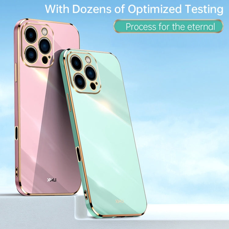 For iPhone 16 Pro Max XINLI Straight Edge 6D Electroplate TPU Phone Case(Cherry Purple) - iPhone 16 Pro Max Cases by XINLI | Online Shopping South Africa | PMC Jewellery | Buy Now Pay Later Mobicred