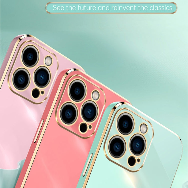 For iPhone 16 Pro Max XINLI Straight Edge 6D Electroplate TPU Phone Case(Pink) - iPhone 16 Pro Max Cases by XINLI | Online Shopping South Africa | PMC Jewellery | Buy Now Pay Later Mobicred