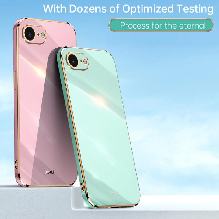 For iPhone 16e XINLI Straight Edge 6D Electroplate TPU Phone Case(Pink) - free shipping - PMc TechLife - Order now!