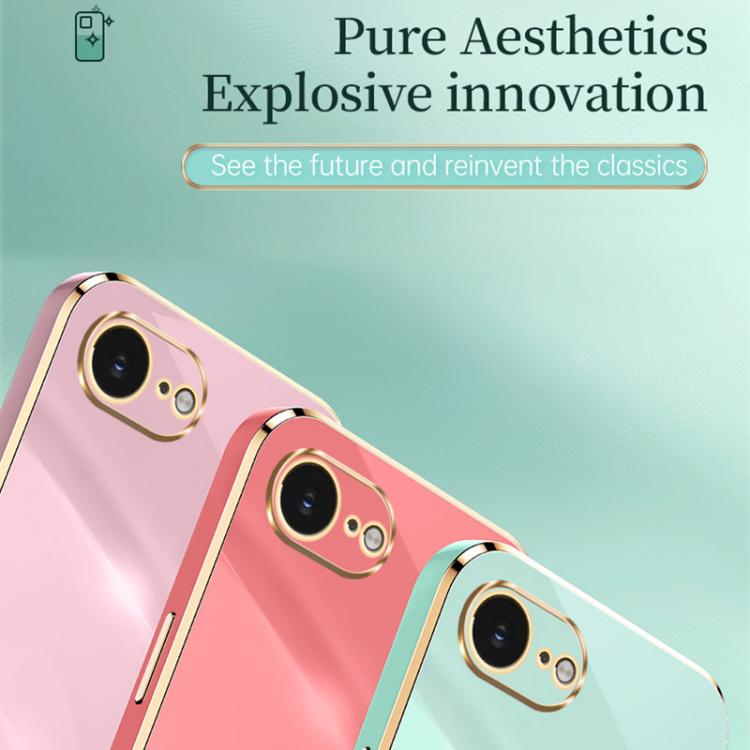 For iPhone 16e XINLI Straight Edge 6D Electroplate TPU Phone Case(Mint Green) - free shipping - PMc TechLife - Order now!