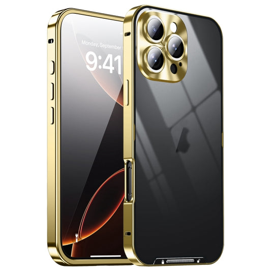 For iPhone 16 Pro Frosted Metal Phone Case(Gold) - iPhone 16 Pro Cases by PMC Jewellery | Online Shopping South Africa | PMC Jewellery | Buy Now Pay Later Mobicred