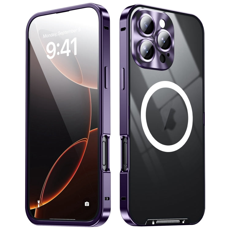 For iPhone 16 Pro Max Frosted MagSafe Magnetic Metal Phone Case(Purple) - iPhone 16 Pro Max Cases by PMC Jewellery | Online Shopping South Africa | PMC Jewellery | Buy Now Pay Later Mobicred