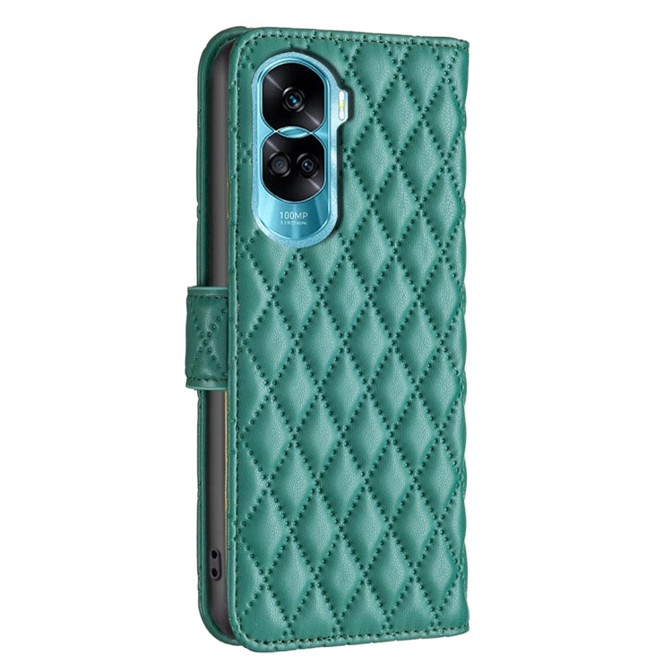For Honor 90 Lite/X50i Diamond Lattice Wallet Flip Leather Phone Case(Green) - Honor Cases by PMC TechLife | Online Shopping South Africa | PMC TechLife | Buy Now Pay Later Mobicred