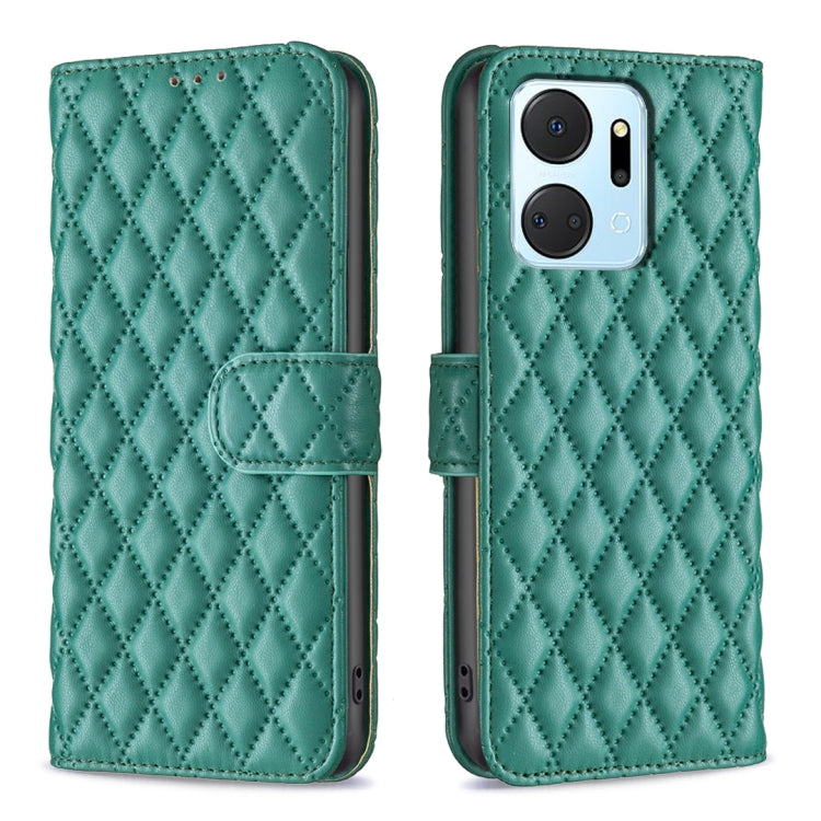 For Honor X7a Diamond Lattice Wallet Flip Leather Phone Case(Green) - Honor Cases by PMC Jewellery | Online Shopping South Africa | PMC Jewellery | Buy Now Pay Later Mobicred