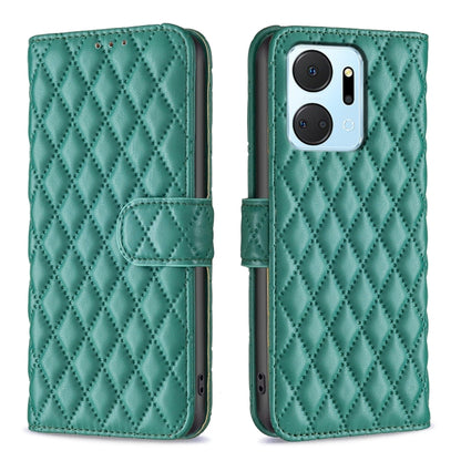 For Honor X7a Diamond Lattice Wallet Flip Leather Phone Case(Green) - Honor Cases by PMC Jewellery | Online Shopping South Africa | PMC Jewellery | Buy Now Pay Later Mobicred