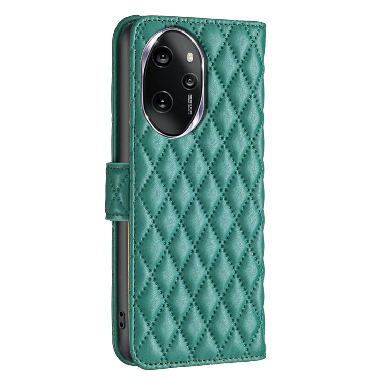 For Honor 100 Pro Diamond Lattice Wallet Flip Leather Phone Case(Green) - Honor Cases by PMC Jewellery | Online Shopping South Africa | PMC Jewellery | Buy Now Pay Later Mobicred