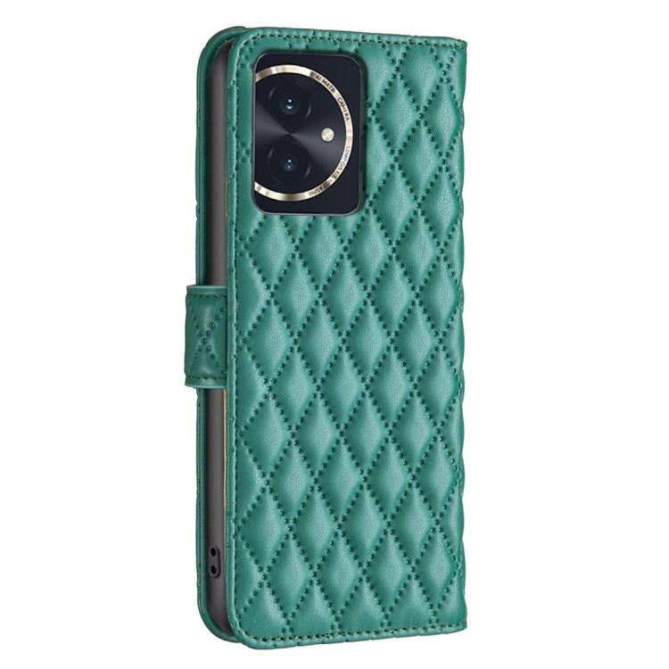 For Honor 100 Diamond Lattice Wallet Flip Leather Phone Case(Green) - Honor Cases by PMC Jewellery | Online Shopping South Africa | PMC Jewellery | Buy Now Pay Later Mobicred