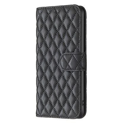 For Honor 100 Diamond Lattice Wallet Flip Leather Phone Case(Black) - Honor Cases by PMC Jewellery | Online Shopping South Africa | PMC Jewellery | Buy Now Pay Later Mobicred