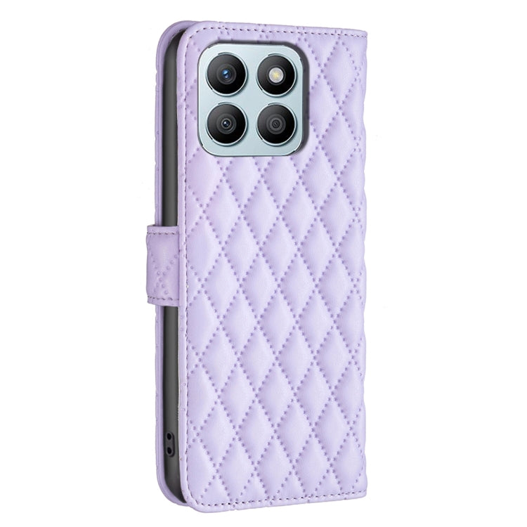 For Honor X8b Diamond Lattice Wallet Flip Leather Phone Case(Purple) - Honor Cases by PMC TechLife | Online Shopping South Africa | PMC TechLife | Buy Now Pay Later Mobicred