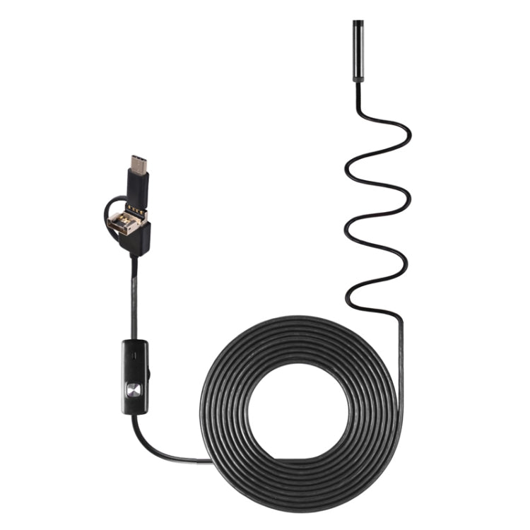 AN100 3 in 1 IP67 Waterproof USB-C / Type-C + Micro USB + USB HD Endoscope Snake Tube Inspection Camera for Parts of OTG Function Android Mobile Phone, with 6 LEDs, Lens Diameter:7mm(Length: 3.5m) -  by PMC Jewellery | Online Shopping South Africa | PMC Jewellery | Buy Now Pay Later Mobicred